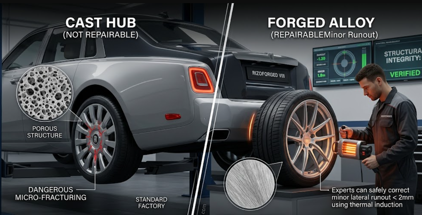 È possibile riparare una ruota piegata di una Rolls Royce?