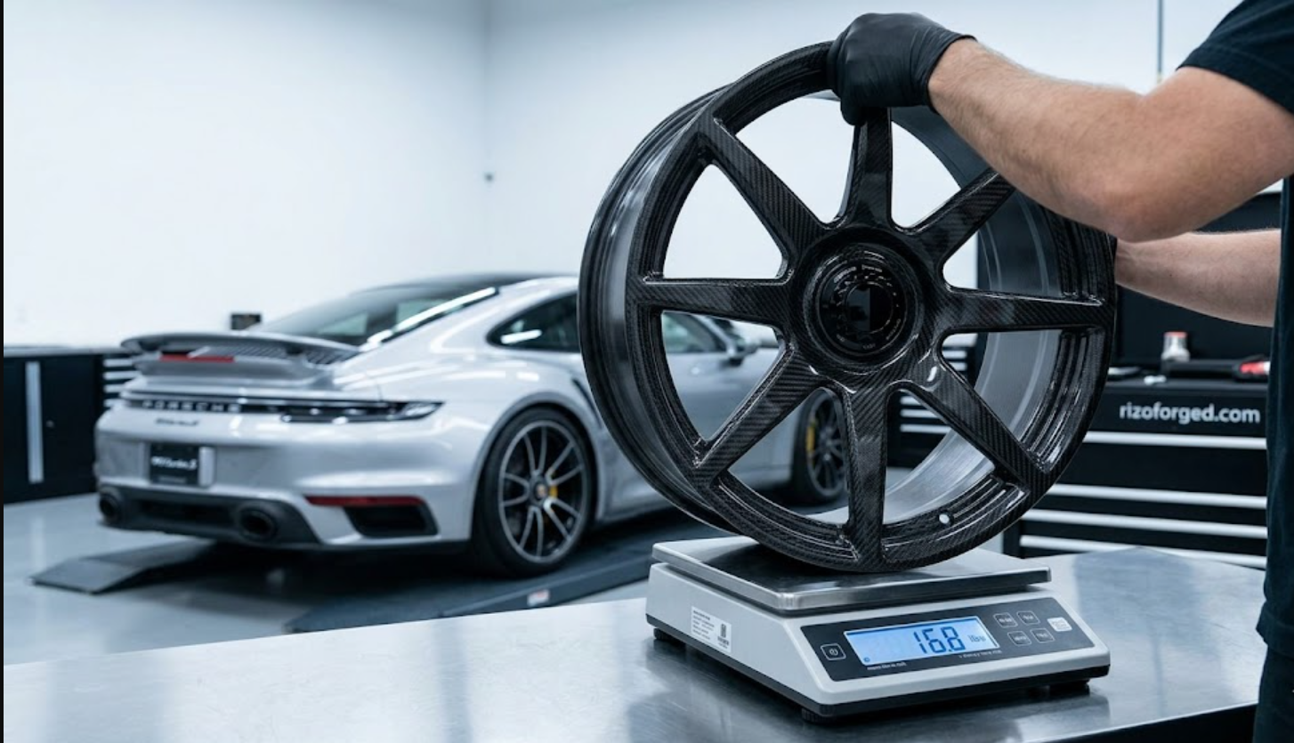 ¿Cuánto pesan las llantas de carbono de Porsche?
