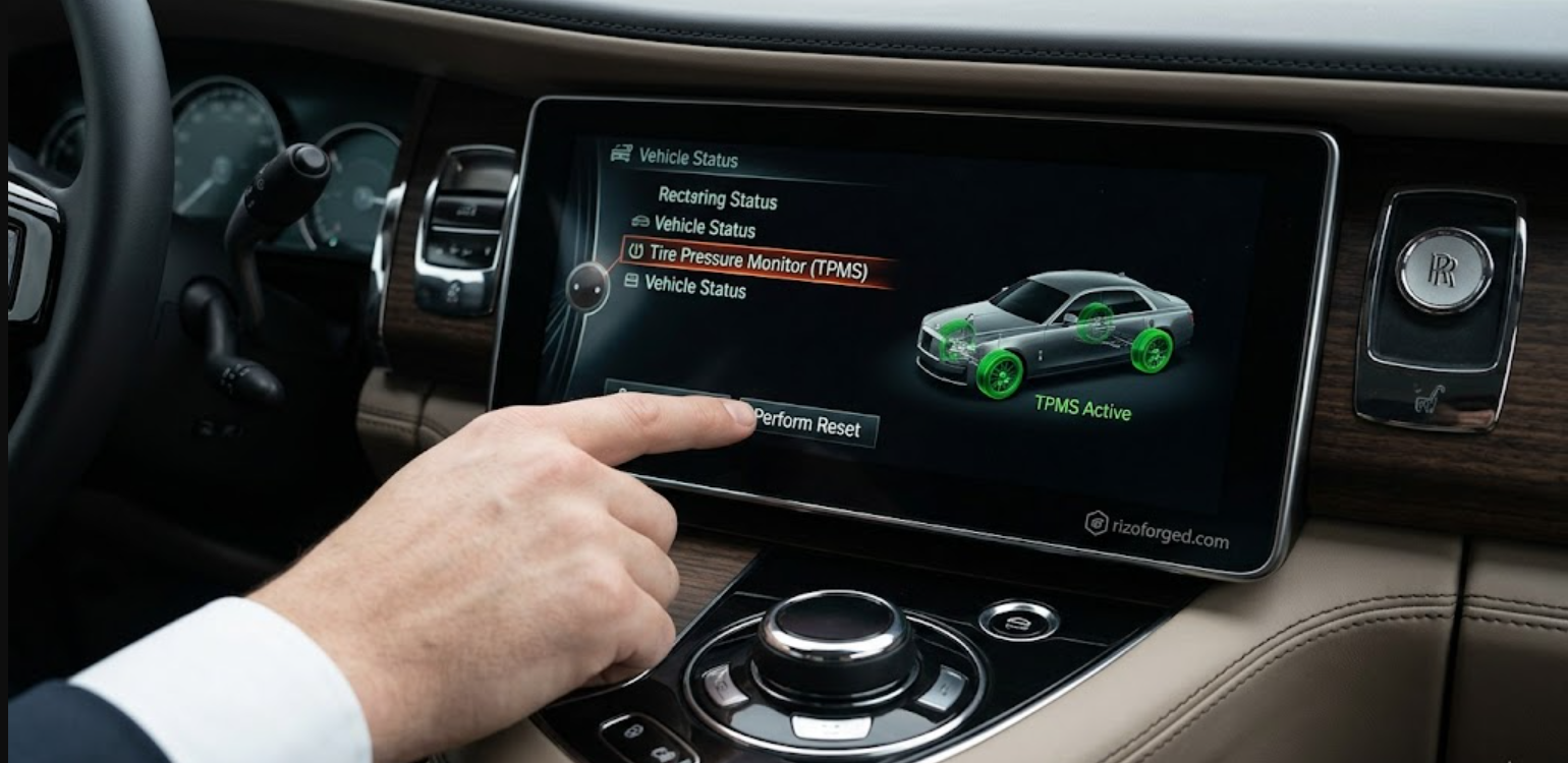 Come si resetta il sistema di monitoraggio della pressione degli pneumatici su una Rolls Royce?
