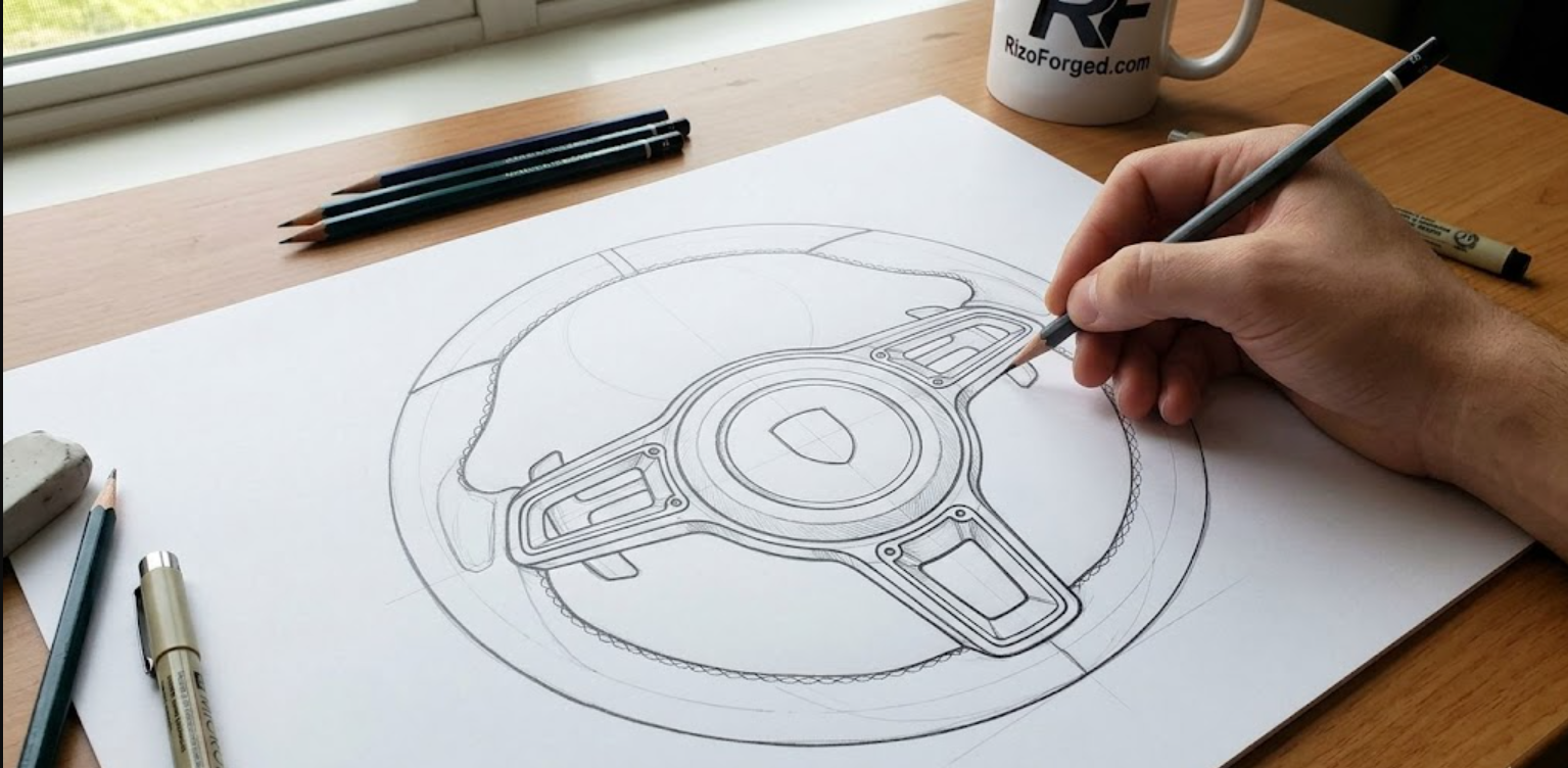 ¿Cómo dibujar un volante de Porsche?