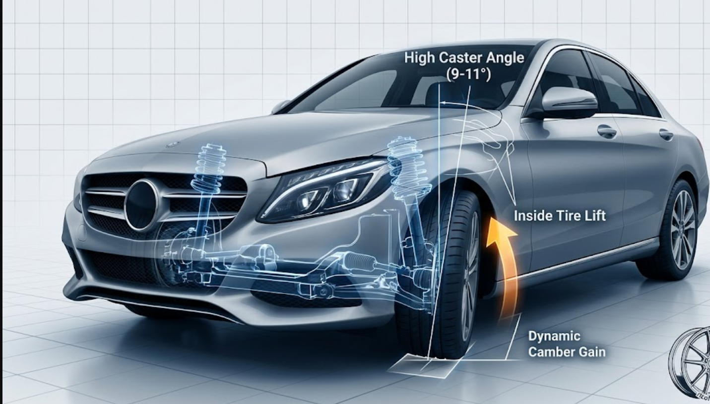 ¿Por qué se inclinan las ruedas de Mercedes?