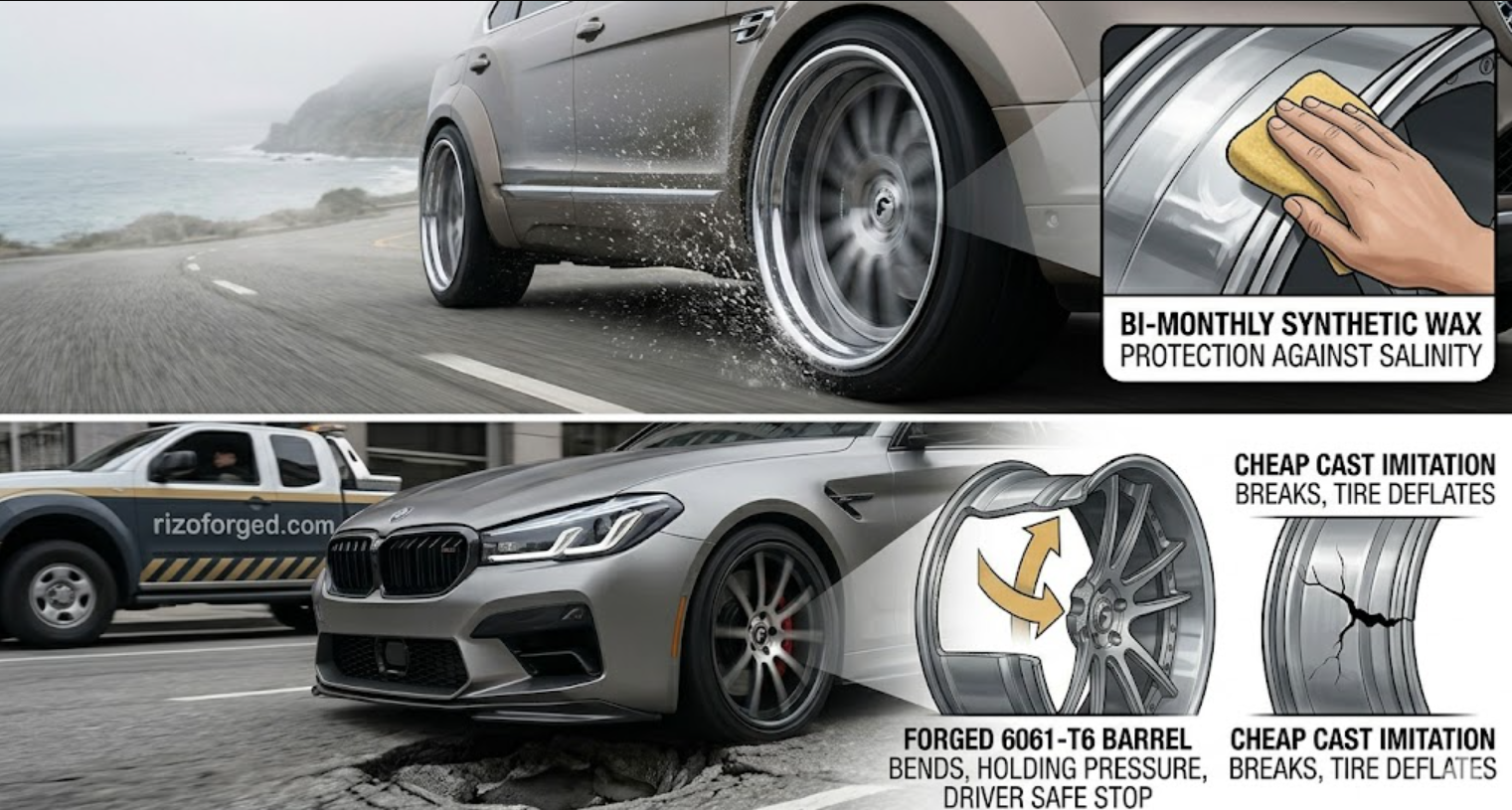 Raw aluminum oxidizes at a very rapid rate when exposed to air. Professional surface finishing provides vital protection to the substrate and provides a stunning appearance.
Multi-Stage Polishing And Coating
Getting a perfect finish requires intensive multi-stage polishing according to restoration guidelines offered by Wheel Wizard specialists. During the application of chemical sealants, professional technicians apply abrasive compounds that carefully remove surface imperfections at the microscopic level.
Paint, Chrome, And Ceramic Upgrades
One of the biggest strengths in the brand pillars remains complete aesthetic personalization.
oBlack Forgiato Rims: The black Forgiato rims can feature matte or gloss finishes, and they look perfect on a murdered-out car.
oGold Forgiato Wheels: Bright gold Forgiato wheels and brushed bronze finishes are made by using translucent powder coats on a solid base.
oCeramic Shielding: Advanced nano-ceramic coating makes the harsh brake dust and localized industrial fallout highly repellent. Targeted Applications: Sedans, SUVs, And Heavy-Duty Trucks!
The kinetic forces of the rolling gear of different vehicles remain radically different. A heavy truck reaching 7,000 pounds will completely break wheels designed for a lightweight sports coupe. Do owners check the gross axle weight rating prior to the addition of new hardware?
The Duro Dually And Terra Offroad Series
The automotive market dealing with heavy loads demands very special load carrying capabilities.
Forgiato Truck Rims: The durable Forgiato truck rims in the Duro series offer the highest carrying capacity to heavy-duty dually pickups.
Offroad Capability: The rugged Terra line bears aggressive bead-lock-style components with a high level of impact resistance to be utilized safely on a trail.
Load Distribution: The factory thickened architecture effectively avoids terrible threats of stress fractures under heavy payload compression.
Complete Wheel And Tire Synergy
A complete package containing Forgiato rims and tires guarantees the perfect fit of tire beads and ensures the tire is professionally balanced on the road. Applying wrong tire stretching distorts the handling dynamics and results in early tread block wear. Real-World Troubleshooting And Maintenance Standards!