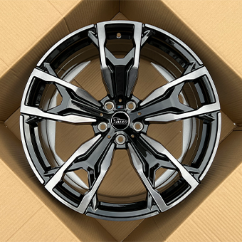 Cerchi BMW X3 a cinque razze con superficie lavorata a macchina nera per BMW X3