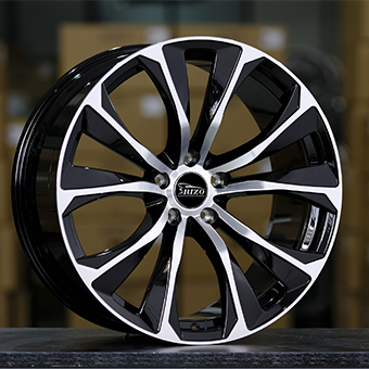 Cerchi in stile BMW 599M con superficie nera lavorata a macchina, per BMW X5.