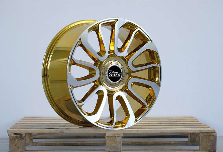 chrome gold Machined face Range Rover Turbine Wheels