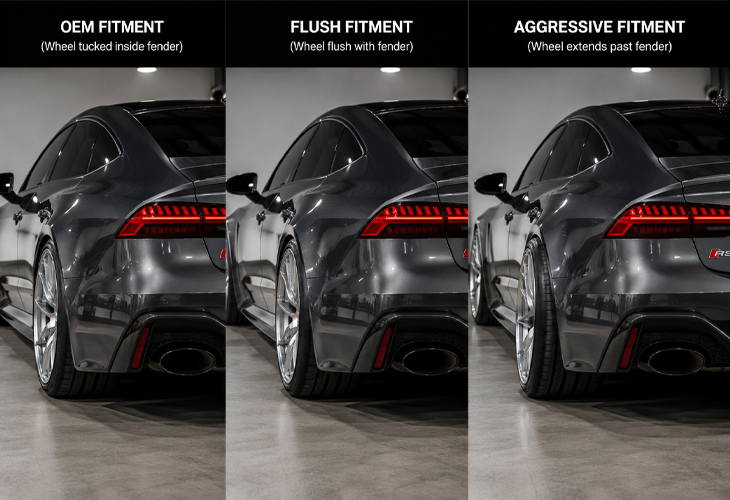 different wheel fitment on Audi RS7 wheels